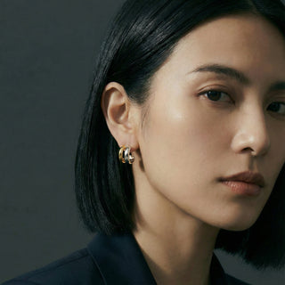 Shery two tone hoop earring