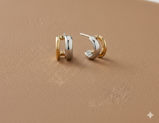 Shery two tone hoop earring