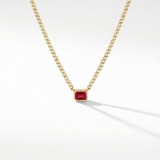 Demi Bezel Gemstone Necklace