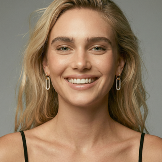 Anya Double Hoop Pave Earring