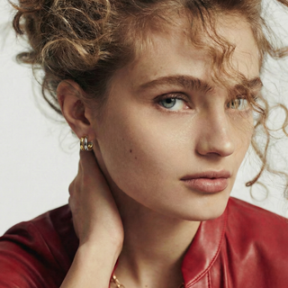 Shery two tone hoop earring