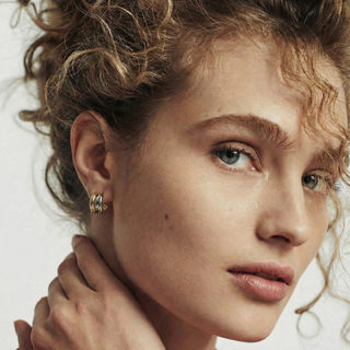 Shery two tone hoop earring