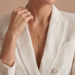 Sandrine Lariat Teardrop Necklace