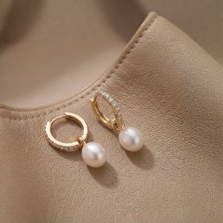 Leah Pearl Huggie Earring